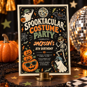 Retro-Spooktacular-Halloween-Kostenparty Einladung
