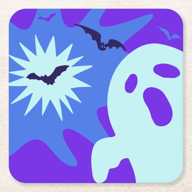 Retro Spooktacular Halloween-Party Rechteckiger Pappuntersetzer (Vorderseite)