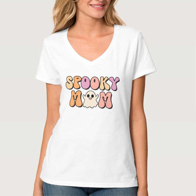 Retro Spooky-Mama T-Shirt (Vorderseite)