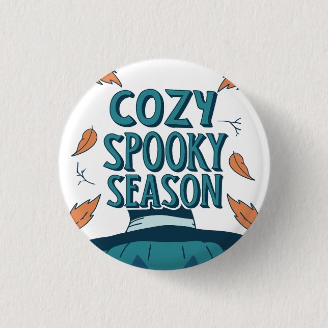 Retro Spooky Pumpkin Halloween Gemütliche Spooky J Button (Vorderseite)