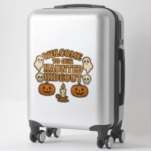 Retro Spooky Spuk Ghosts Hideout Niedliches Hallow Aufkleber