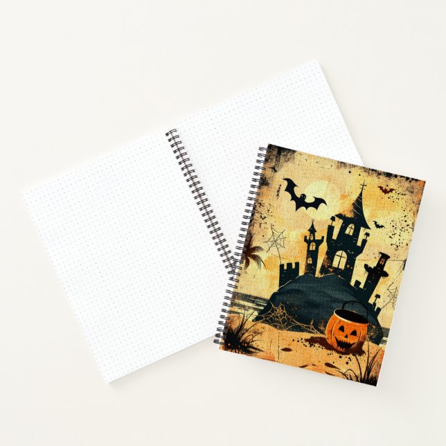Retro Spooky Summer Goth Halloween Beach Notizbuch (Innenseite)