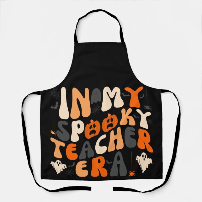 Retro Spooky Teacher Era Halloween Schürze (Vorderseite)