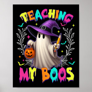 Retro Spooky Teacher lehren meinem Boos Halloween Poster