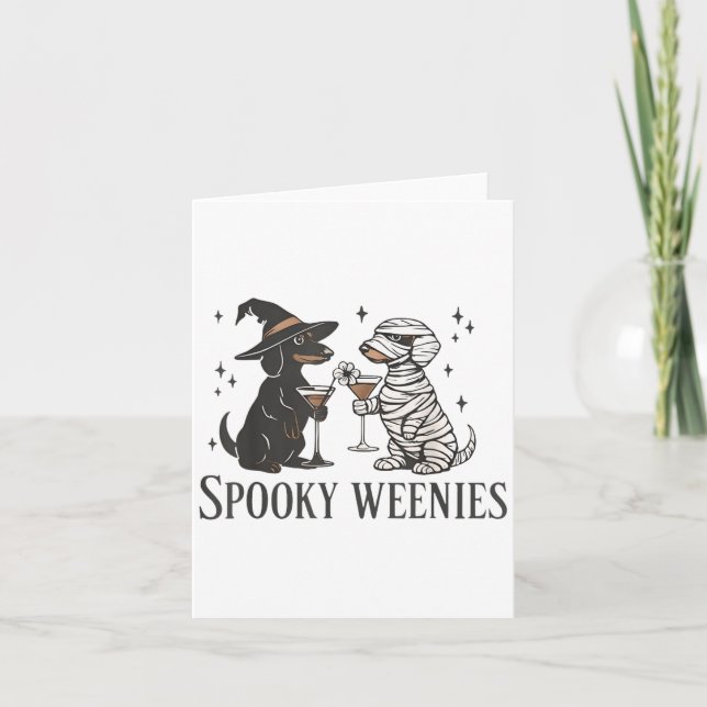 Retro Spooky Weenween Dackel Spooky Se Karte (Vorderseite)