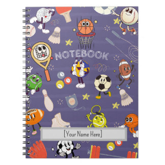 Retro Sport Squad: Vintage Cartoon Athletics Notizblock