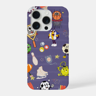 Retro Sport Squad: Vintage-Cartoon-Leichtathletik iPhone 15 Pro Hülle