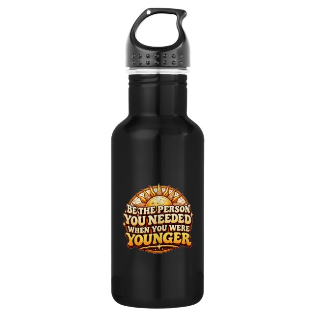 Retro-Sportwasserflasche Edelstahlflasche (Vorderseite)