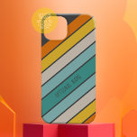 Retro Sporty Streifen aquamariner, handgeschrieben Case-Mate iPhone 14 Pro Max Hülle<br><div class="desc">Ein Retro Regenbogen mit 70er inspiriert Farben und einem minimalen Muster. Die Farbtöne aquamarin,  orange und gold können geändert werden. Die großen Streifen,  die diagonal laufen,  machen es zu einem kühlen,  aber minimalen Look für Ihr Cover.</div>