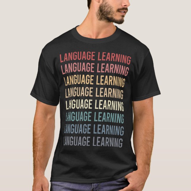 Retro-Sprachenlernen T-Shirt (Vorderseite)
