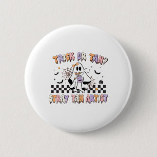 Retro Spray Tan Artist Halloween Ghosts Sif Ta Button