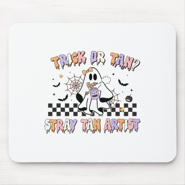 Retro Spray Tan Artist Halloween Ghosts Sif Ta Mousepad (Vorne)