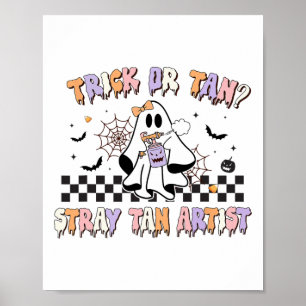 Retro Spray Tan Artist Halloween Ghosts Sif Ta Poster