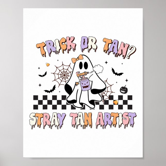 Retro Spray Tan Artist Halloween Ghosts Sif Ta Poster (Vorne)