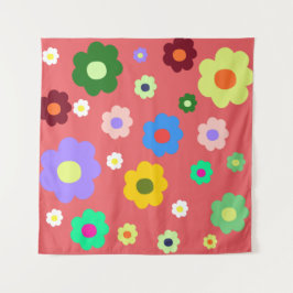 Retro Spring Blume Vintag florale Wanddekor Wandteppich