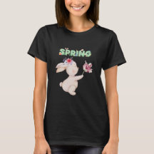 Retro Spring Bunny with Tulip Graphic Tee