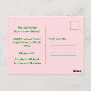 Retro Spring Floral New Address Postkarte