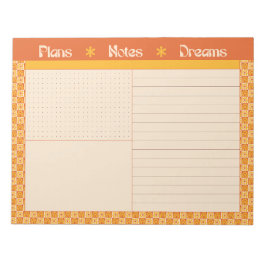 Retro Spring Hand Drawn Sunshine Plan and Dream Notizblock
