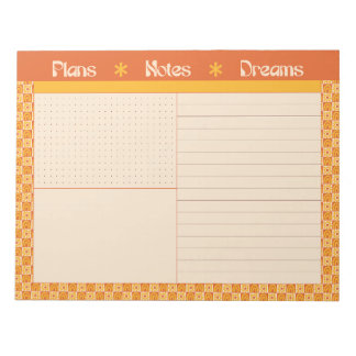 Retro Spring Hand Drawn Sunshine Plan and Dream Notizblock