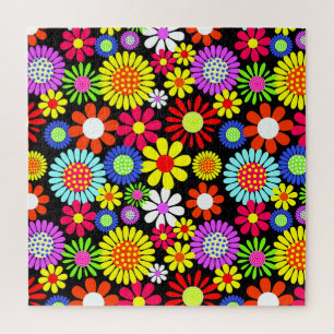 Retro Spring Hippie Blume Power Puzzle