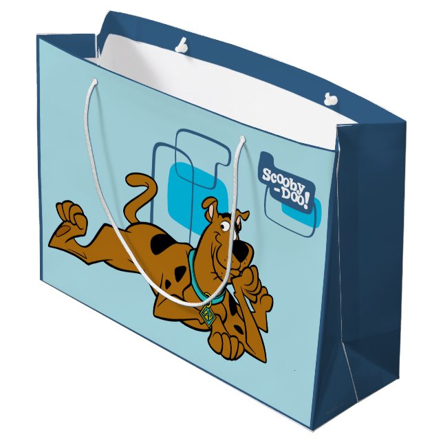 Retro Squares Scooby-Doo ablegen Große Geschenktüte (Rückseite Schrägansicht)