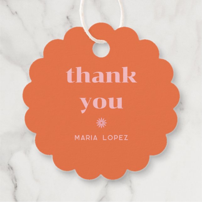 Retro Squiggle Quinceañera Geschenkanhänger (Rückseite)