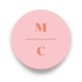 Retro Squiggle Wedding Monogram Runder Aufkleber