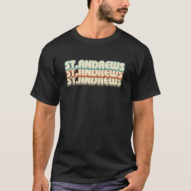 Retro St. Andrews Schottland T-Shirt (Vorderseite)