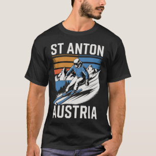 Retro St Anton Österreich Skigebiet T-Shirt