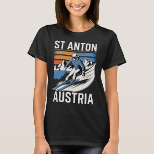 Retro St Anton Österreich Skigebiet  T-Shirt