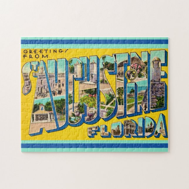 Retro St Augustine FL 11x14 Puzzle (Horizontal)