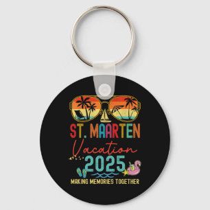 Retro St. Maarten Urlaub 2025 Erinnerungen Matchin Schlüsselanhänger
