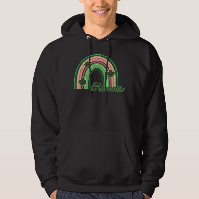 Retro St Patrick s day Glamma  Rainbow Shamrock Pa Hoodie (Vorderseite)