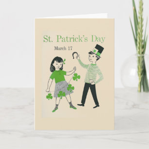 Retro St Patrick Tagesgruß-Karte Karte