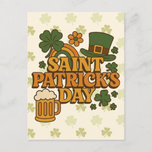 Retro St. Patrick's Day der 1970er Jahre Postkarte