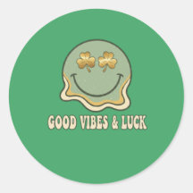 Retro St. Patrick's Day Gute Vibes & Glück Smiley