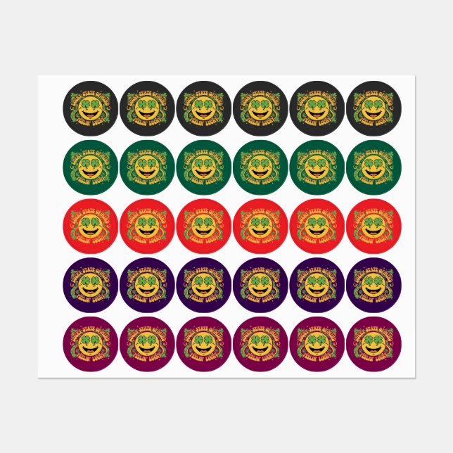 Retro St. Patrick's Day Smiley Gesicht Glücklicher Etiketten (Blatt)