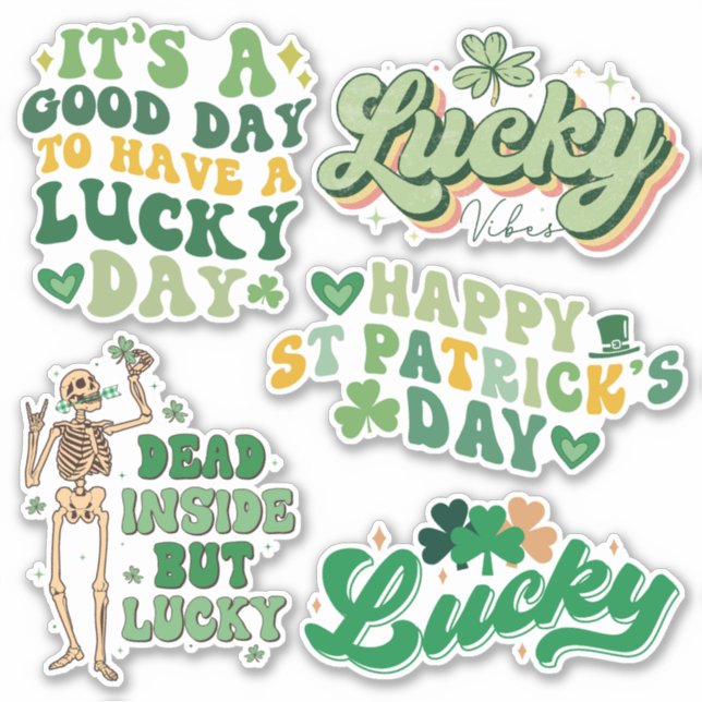 Retro St. Patrick's Day Vinyl Aufkleber (Vorderseite)