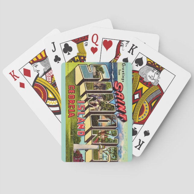 Retro St Simons Island Spielkarten (Rückseite)