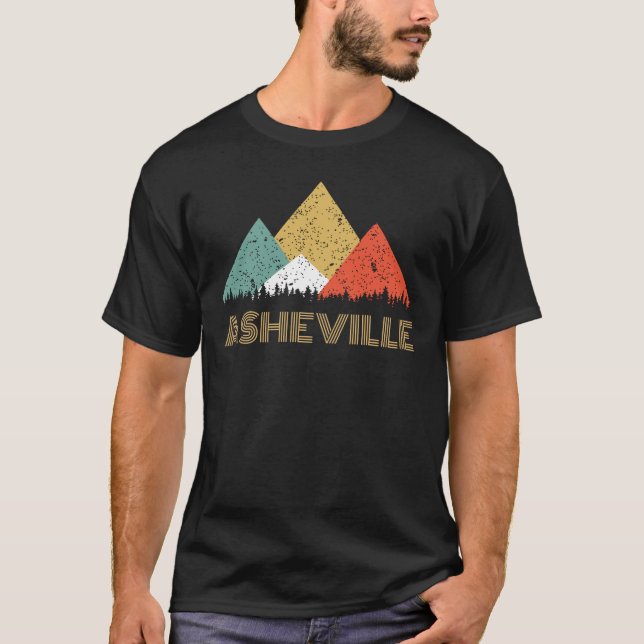 Retro Stadt des Asheville-GebirgsShirts T-Shirt (Vorderseite)