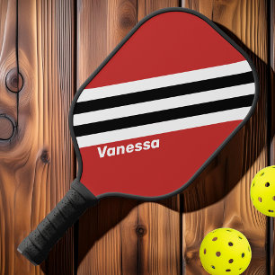 Retro Stadt Zebrastreifen mit Namen Pickleball Schläger