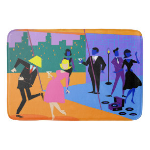 Retro städtische Paar-Dachspitze-Party-Bad-Matte Badematte