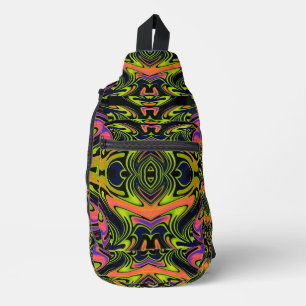 Retro Stamm Karneval Prism Pink Sling Bag