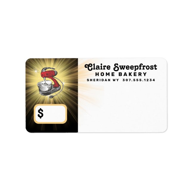 Retro-Stand-Mixer Backbäckermarke Adressaufkleber (Vorne)