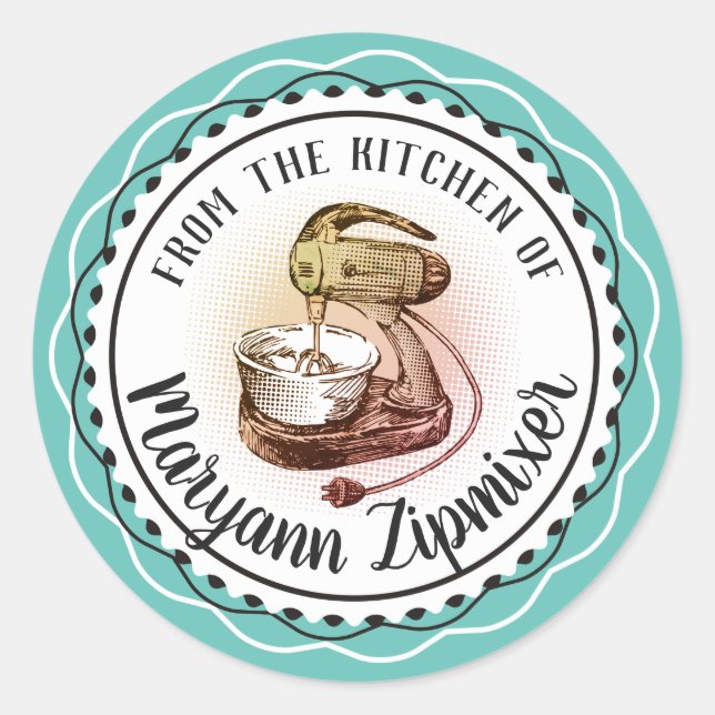 Retro Standmischer aus der Küche des Aufklebers Runder Aufkleber (Vorderseite)