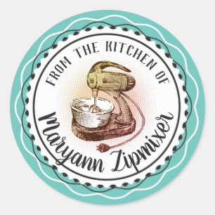 Retro Standmischer von der Küche des Aufklebers Runder Aufkleber