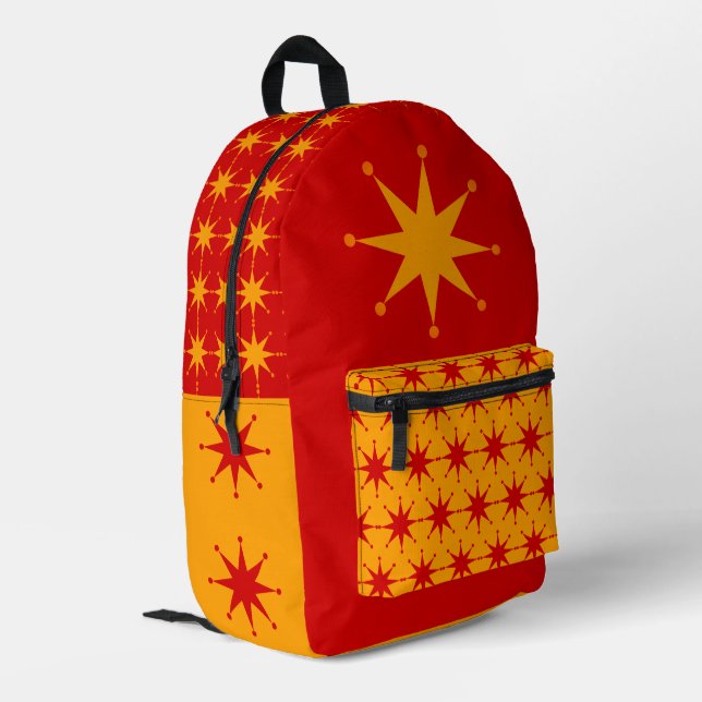 Retro Star Bedruckter Rucksack (Rückseitige Ecke links)