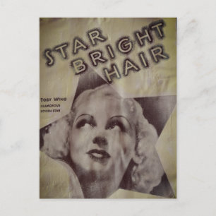 Retro Star Bright Haar Retro-Werbe-Postkarte Postkarte