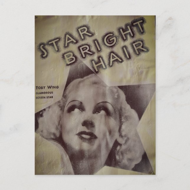 Retro Star Bright Haar Retro-Werbe-Postkarte Postkarte (Vorderseite)