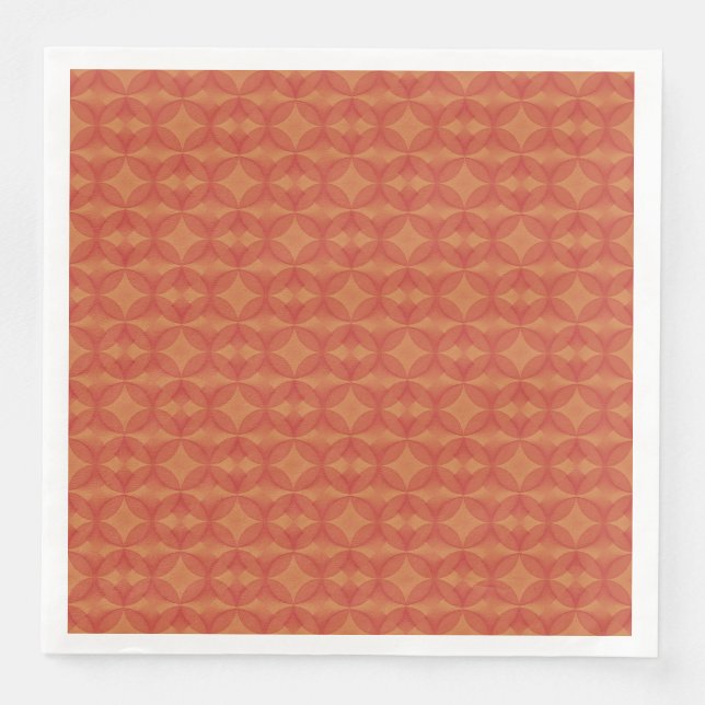 Retro Star in Circle Orange Dinner Napkins Serviette (Vorderseite)